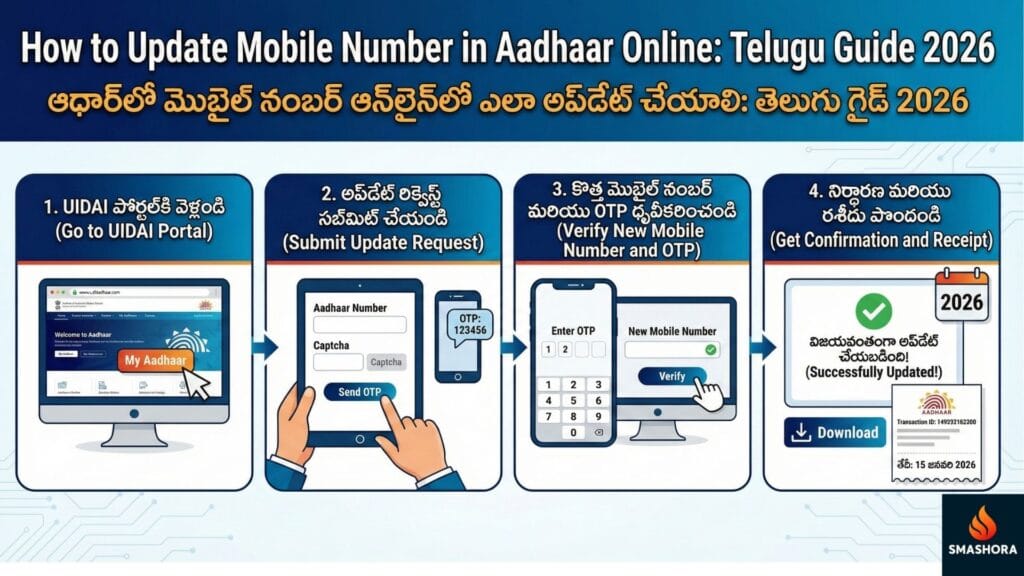 Update Mobile Number in Aadhaar Online